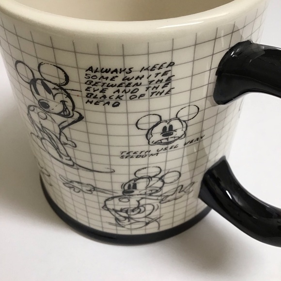 Disney Mickey Mouse Sketch Coffee Mug Cartoon Jumbo Tea Cup Big 16 oz Vintage - Picture 10 of 15